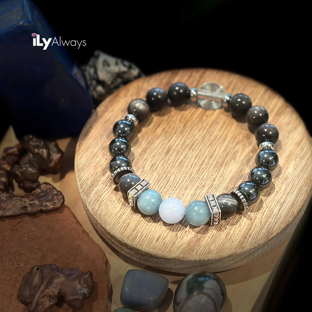 Courage, Faith & Protection Mixed Gemstone Stretch Bracelet Original - 12mm