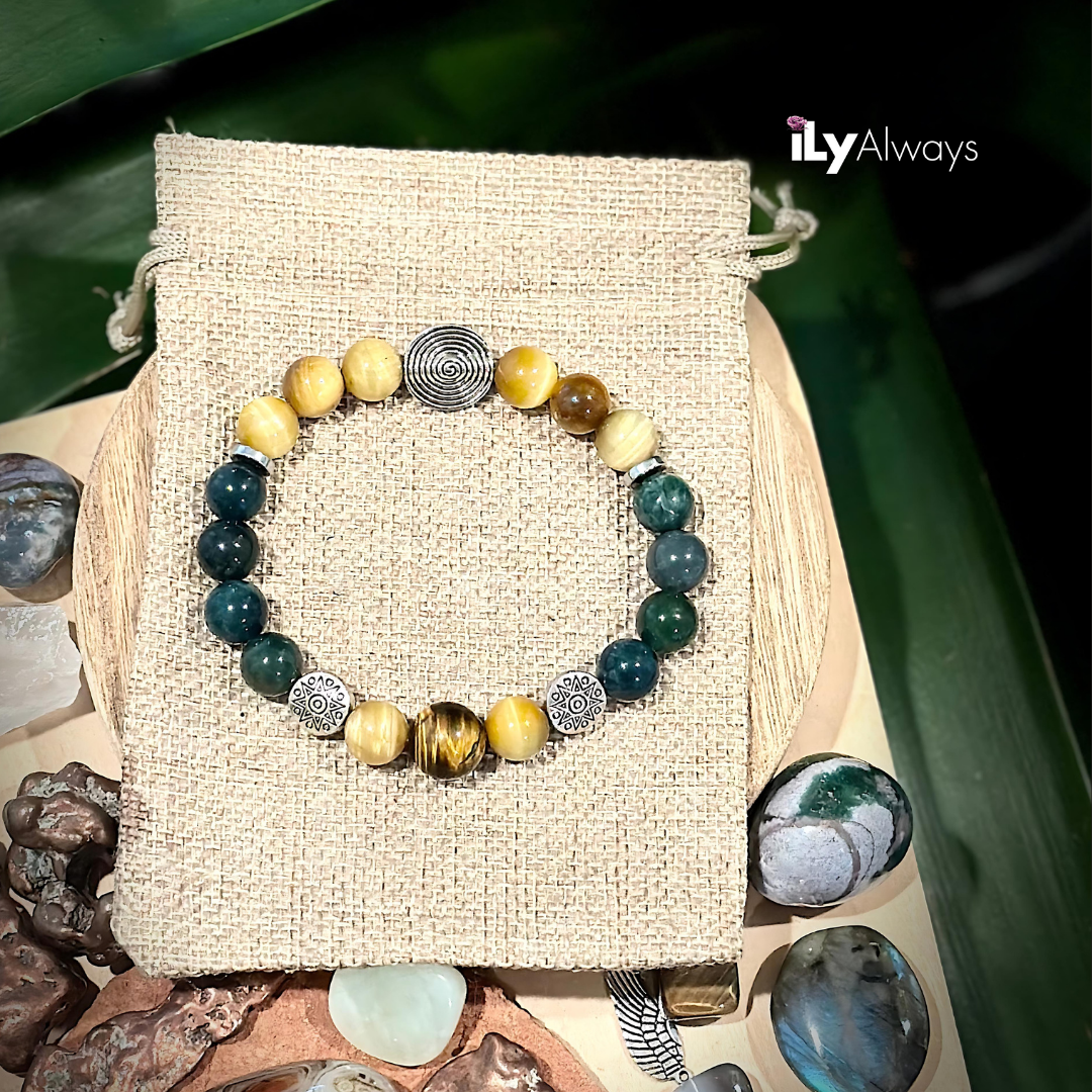 Confidence, Courage & Vitality Mixed Gemstone Stretch Bracelet Original - 10mm