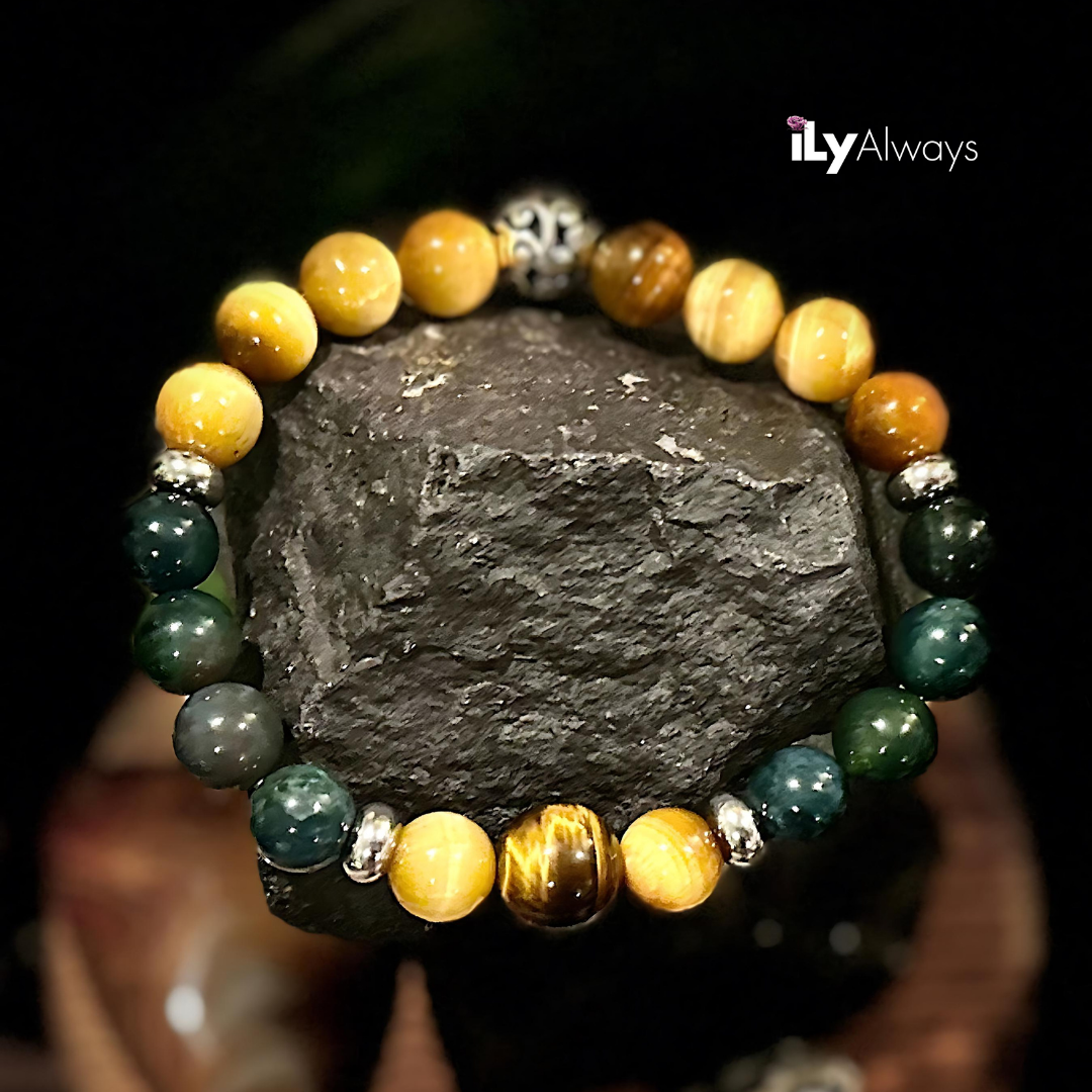 Confidence, Courage & Vitality Mixed Gemstone Stretch Bracelet Original - 10mm