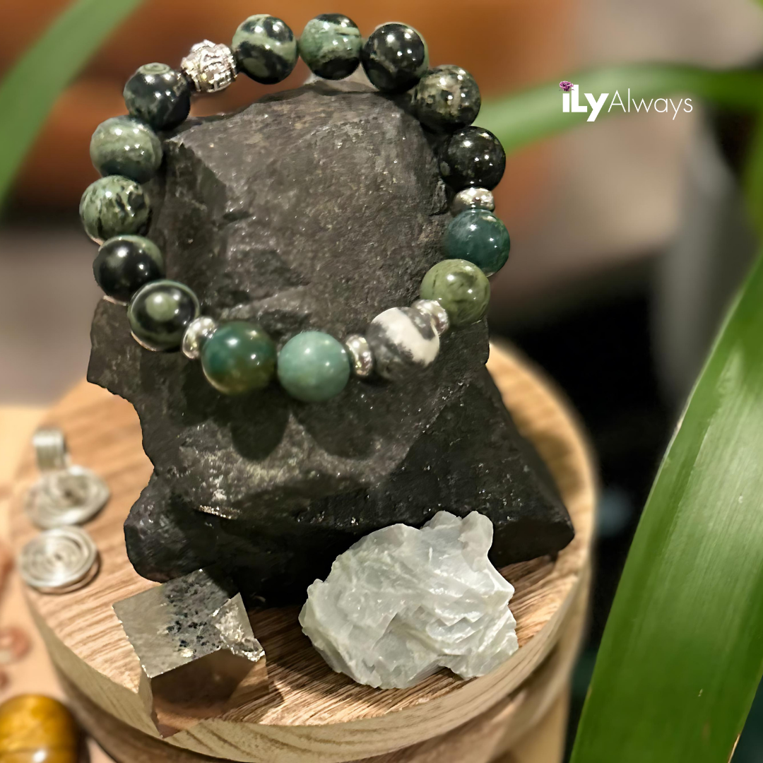 Adaptability, Regeneration & Renewal Mixed Gemstone Stretch Bracelet Original - 12mm