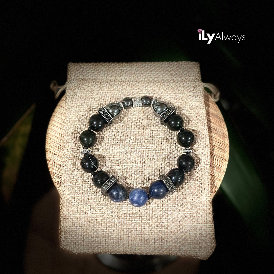 Discernment, Resilience & Manifestation Gemstone Knotted Stretch Bracelet Original - 12mm