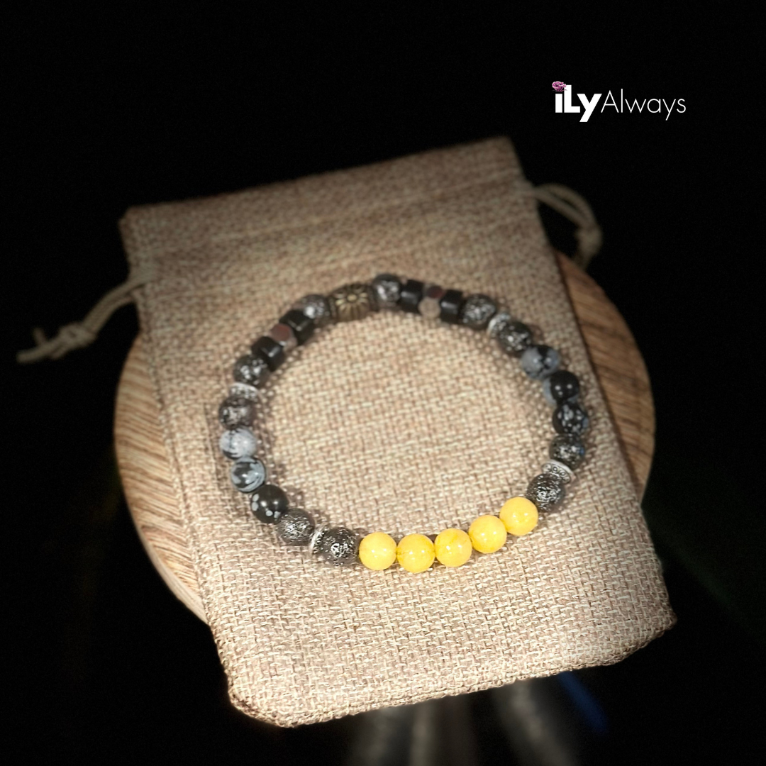 Courage, Empowerment & Resilience Mixed Gemstone Stretch Bracelet Original - 8mm