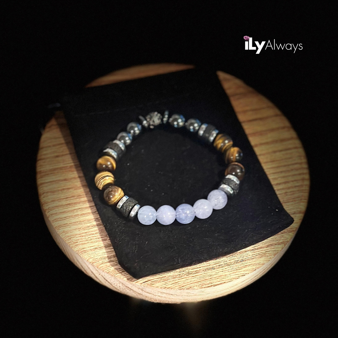 Self-Expression, Inner Courage & Emotional Balance Mixed Gemstone Stretch Bracelet Original - 8mm
