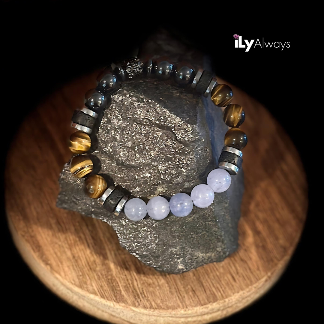 Self-Expression, Inner Courage & Emotional Balance Mixed Gemstone Stretch Bracelet Original - 8mm