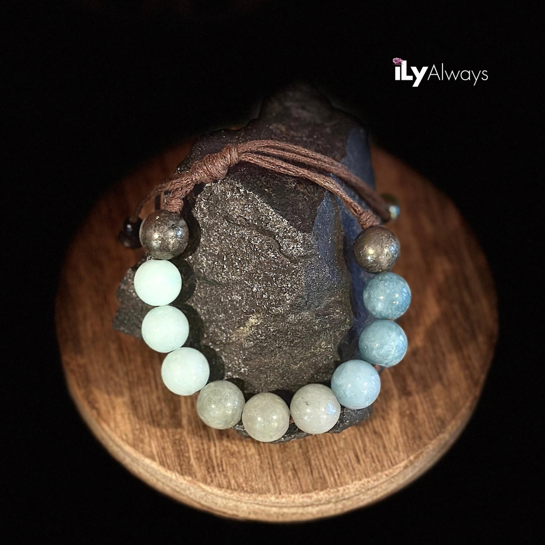 Inner Strength, Resilience & Confidence Mixed Gemstone Adjustable Bracelet Original - 12mm