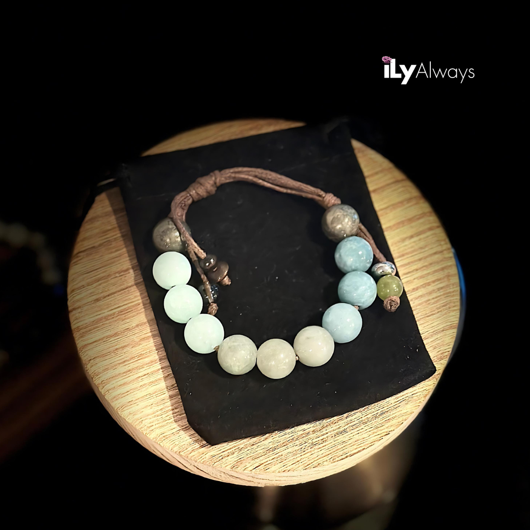 Inner Strength, Resilience & Confidence Mixed Gemstone Adjustable Bracelet Original - 12mm