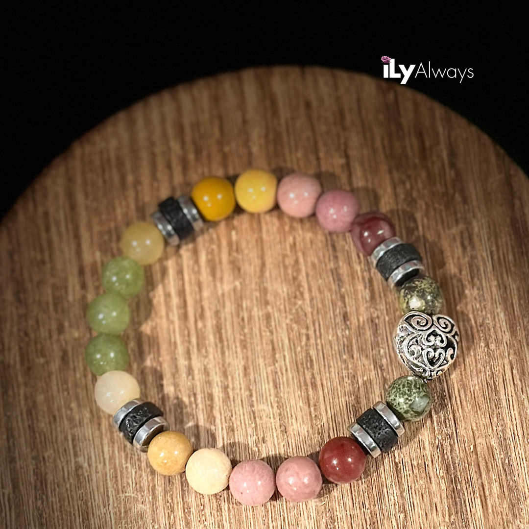 Creativity, Courage & Prosperity Mixed Gemstone Stretch Bracelet Original - 8mm