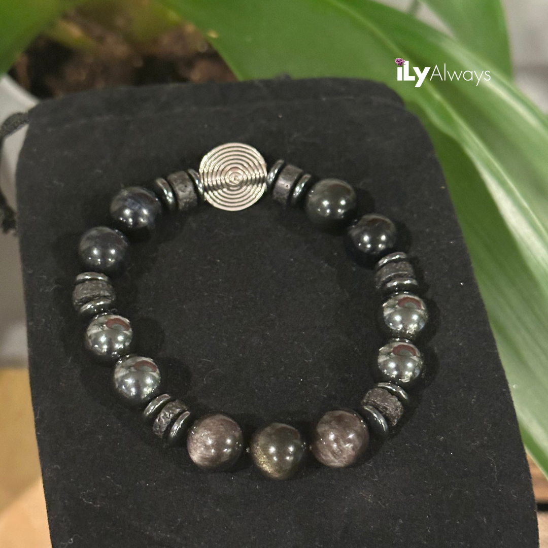 Empowerment, Grace & Resilience Mixed Gemstone Stretch Bracelet Original - 12mm