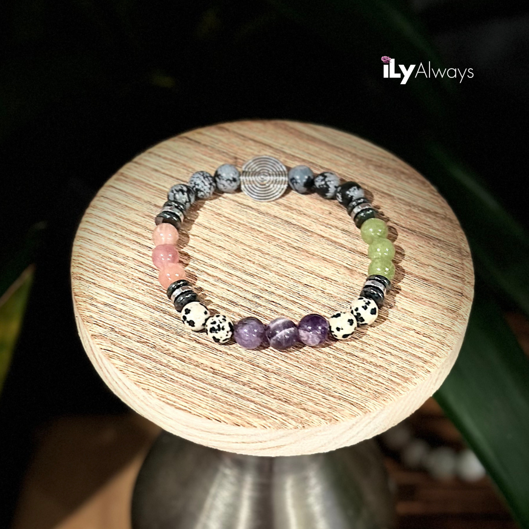 Serenity, Vitality & Abundance Mixed Gemstone Stretch Bracelet Original - 8mm