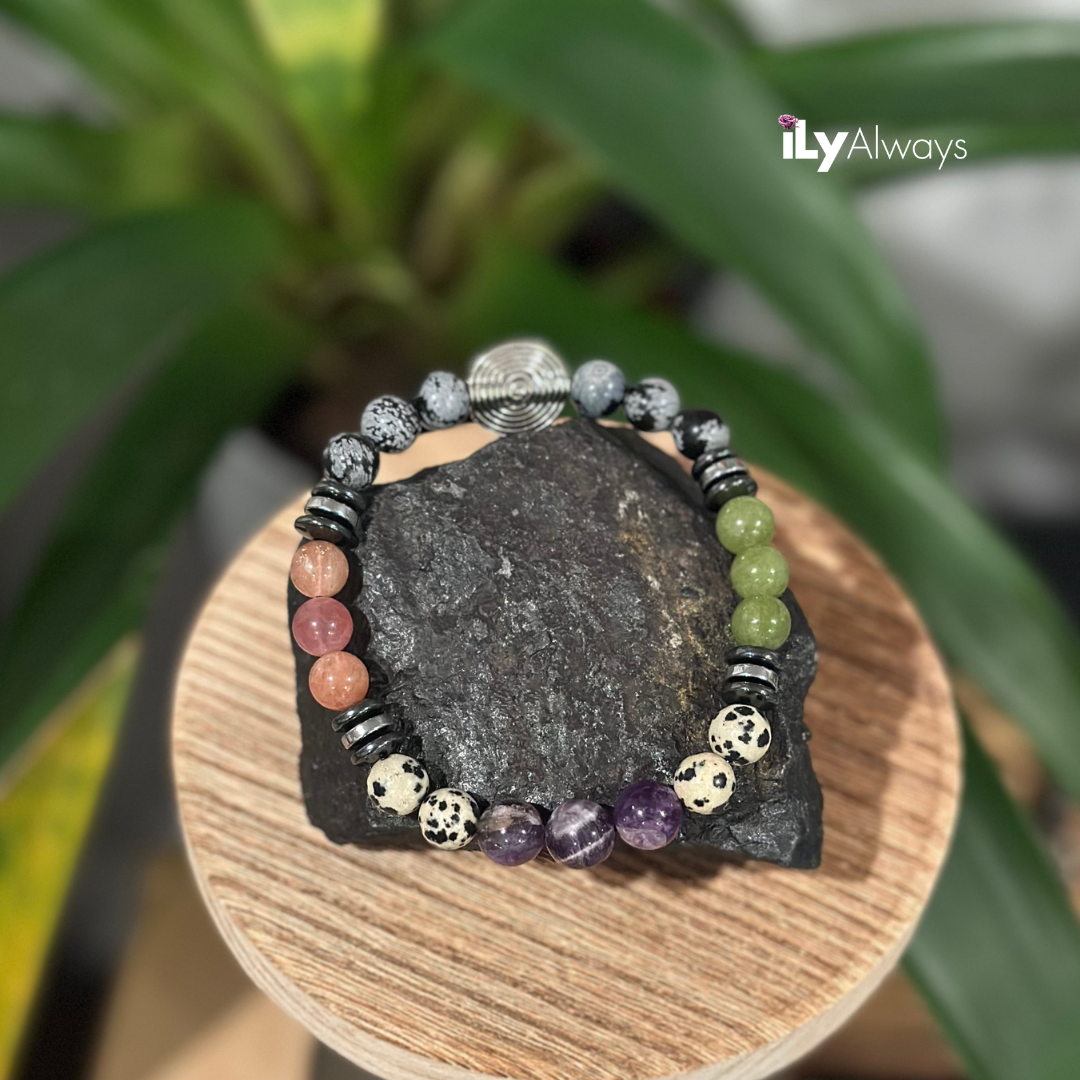 Serenity, Vitality & Abundance Mixed Gemstone Stretch Bracelet Original - 8mm