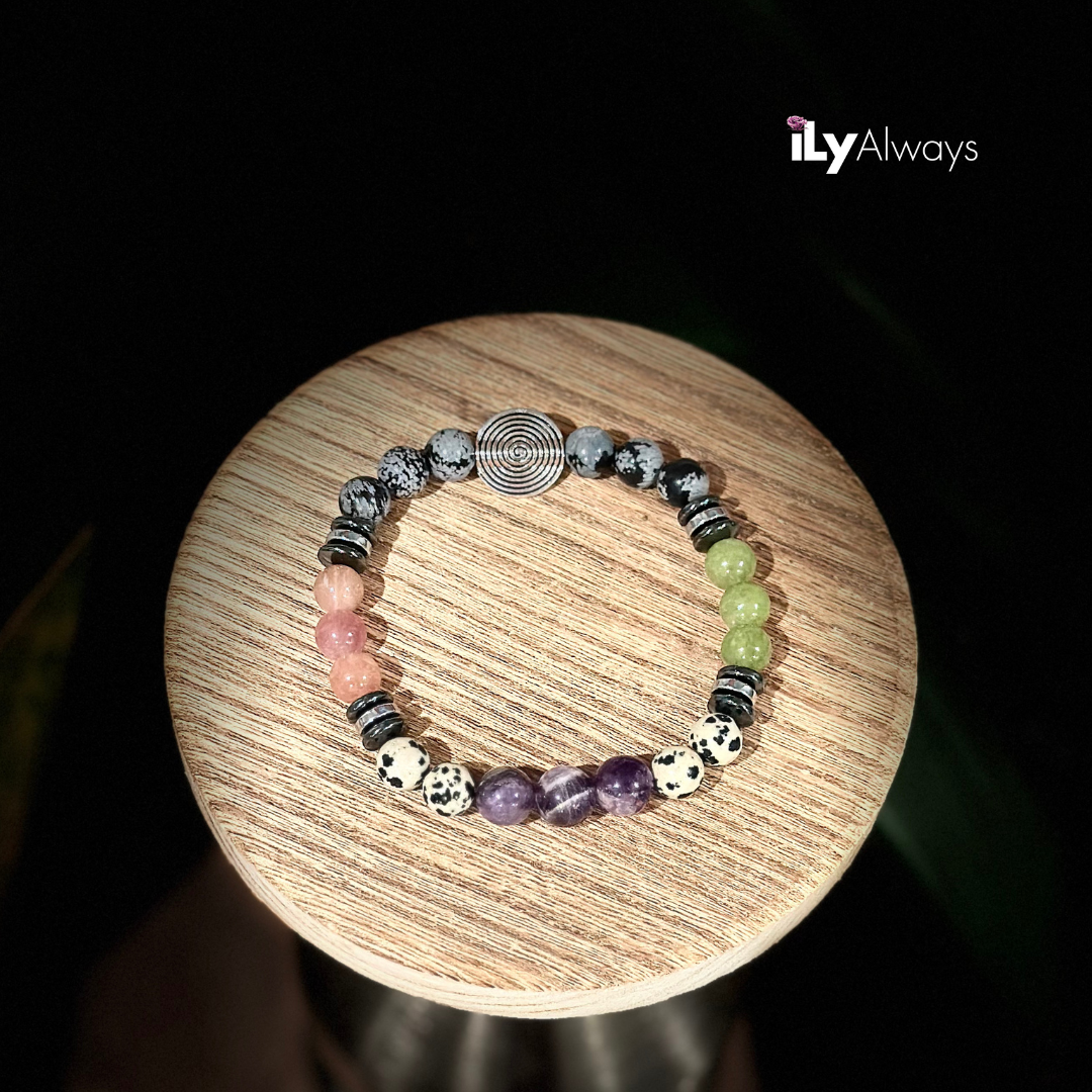 Serenity, Vitality & Abundance Mixed Gemstone Stretch Bracelet Original - 8mm