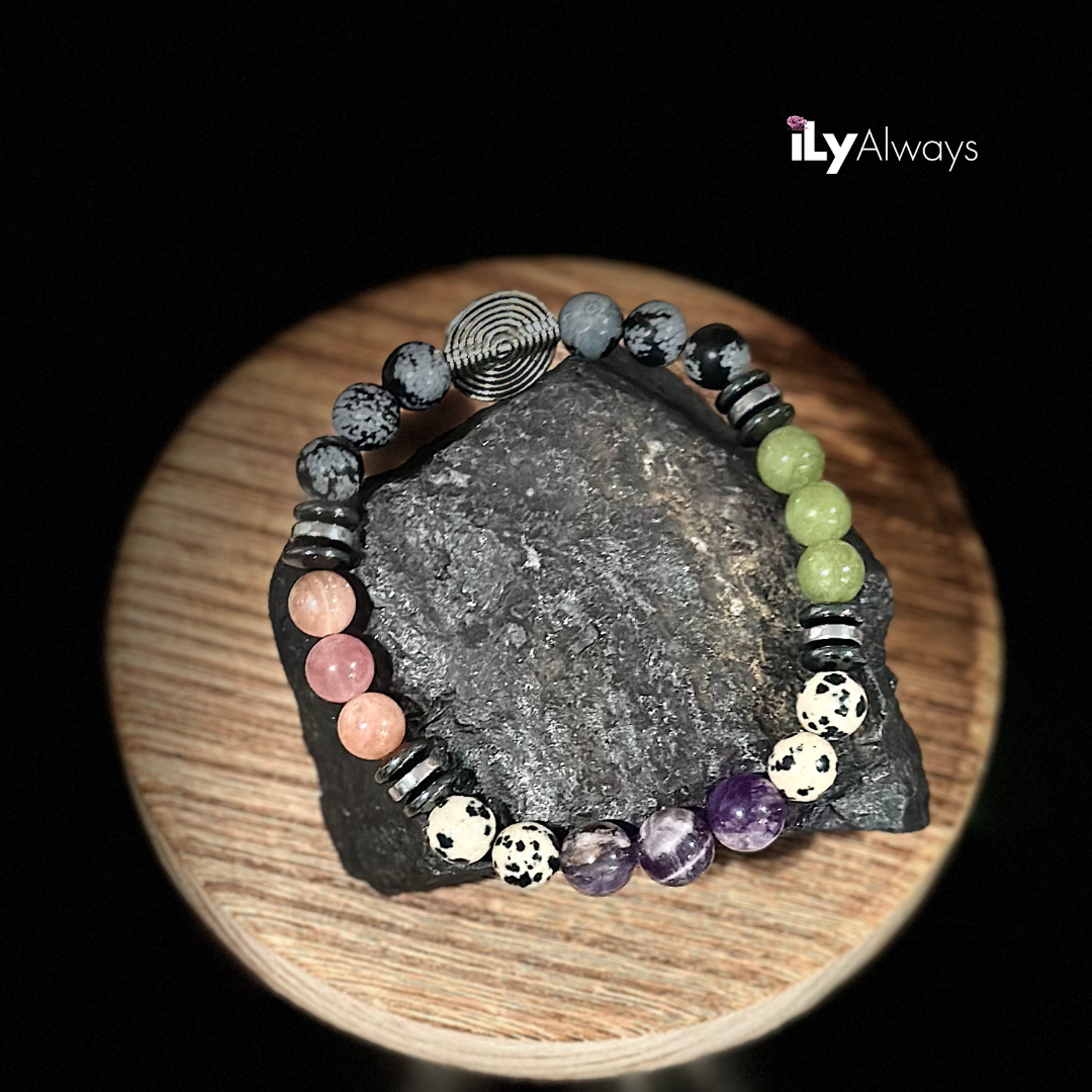 Serenity, Vitality & Abundance Mixed Gemstone Stretch Bracelet Original - 8mm